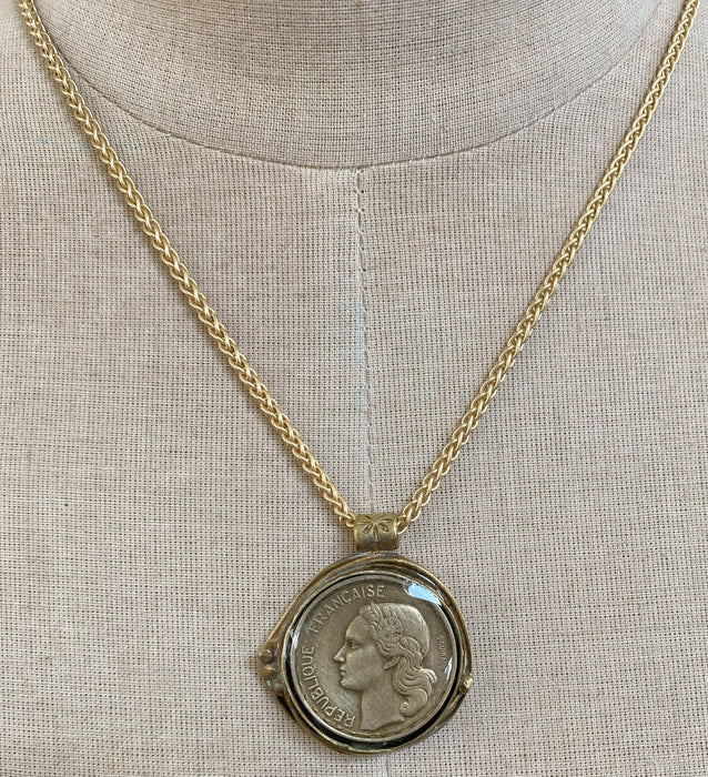 Marianne French Franc Coin Necklace