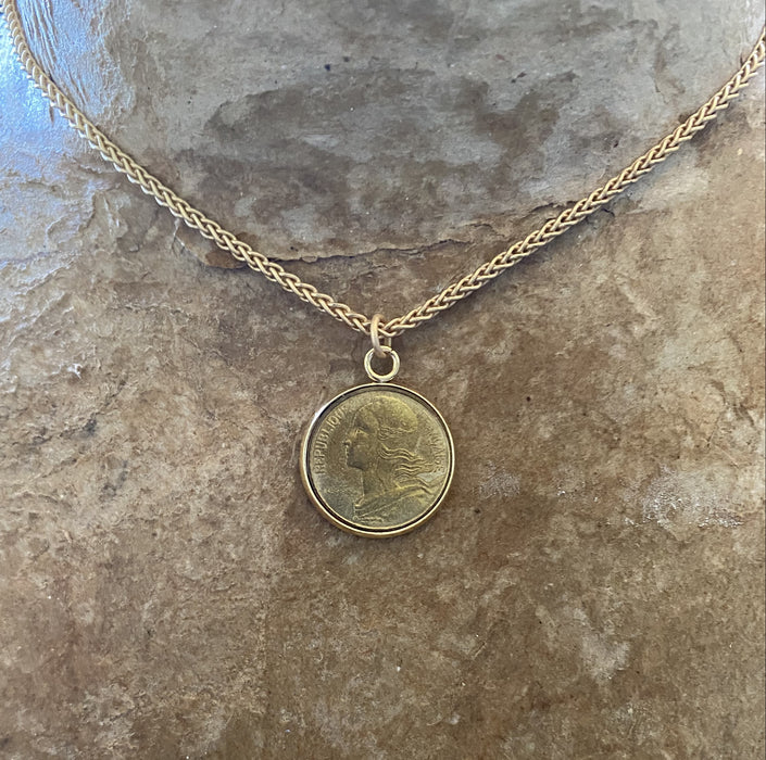 French Marianne Coin necklace