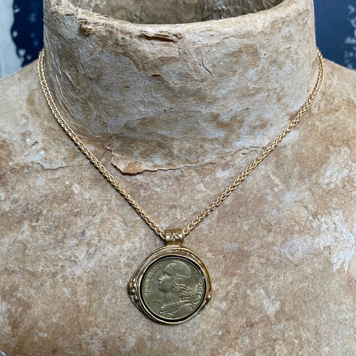 French Marianne Centimes Necklace Large