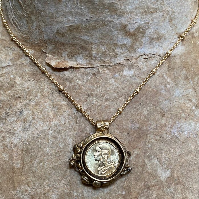 French Marianne Centimes Necklace Small
